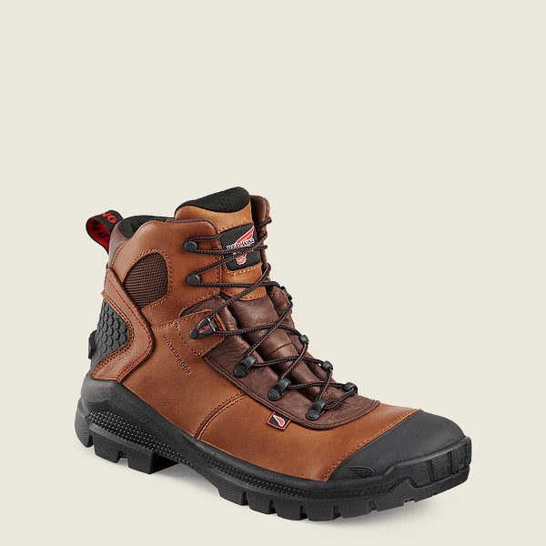 Red Wing Safety Boots Brown/Black - Mens Crv™ - 6-inch Waterproof Toe - 7408-BYNJT